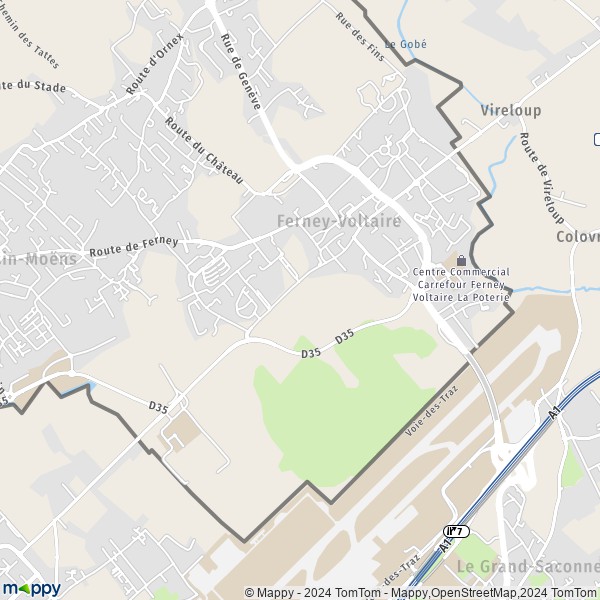 La carte pour la ville de Ferney-Voltaire 01210