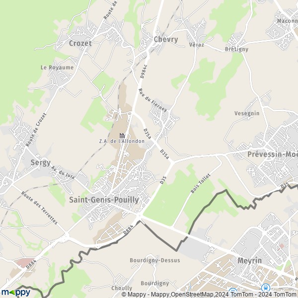 La carte pour la ville de Saint-Genis-Pouilly 01630