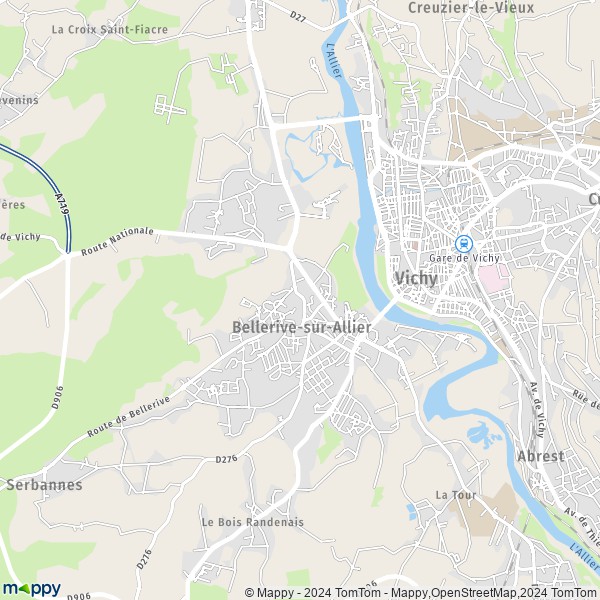 La carte pour la ville de Bellerive-sur-Allier 03700