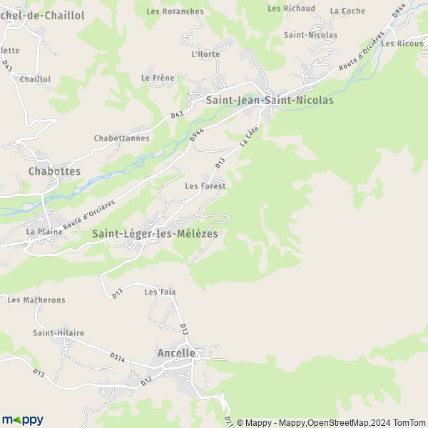 La carte pour la ville de Saint-Léger-les-Mélèzes 05260