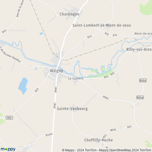 La carte pour la ville de Attigny 08130