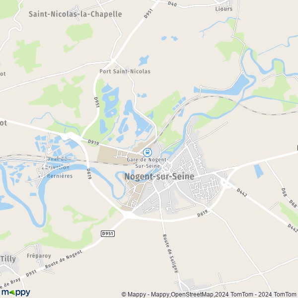La carte pour la ville de Nogent-sur-Seine 10400