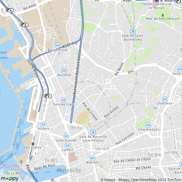 La carte pour la ville de 3e Arrondissement, Marseille