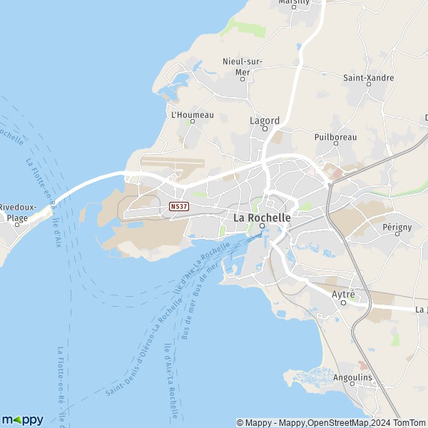 La carte pour la ville de La Rochelle 17000