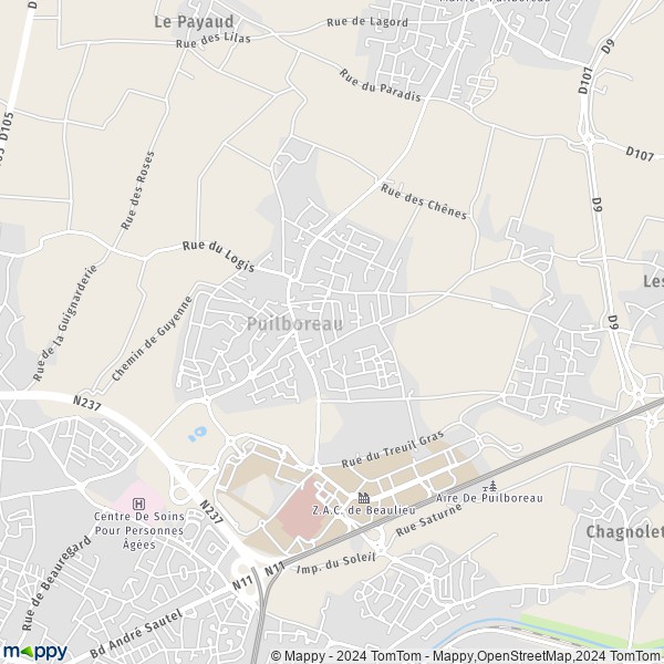La carte pour la ville de Puilboreau 17138