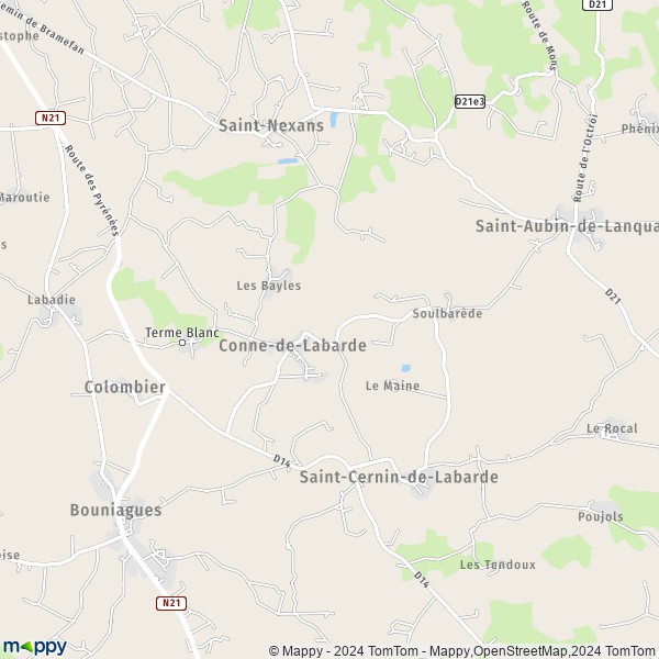 La carte pour la ville de Conne-de-Labarde 24560