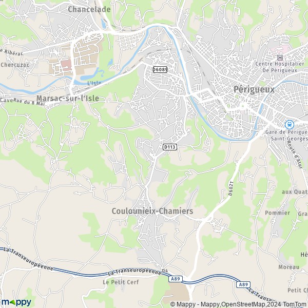 La carte pour la ville de Coulounieix-Chamiers 24660