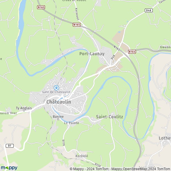 La carte pour la ville de Châteaulin 29150