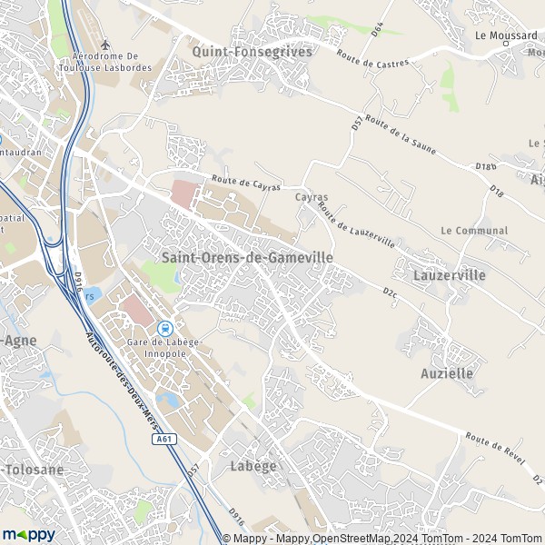 La carte pour la ville de Saint-Orens-de-Gameville 31650