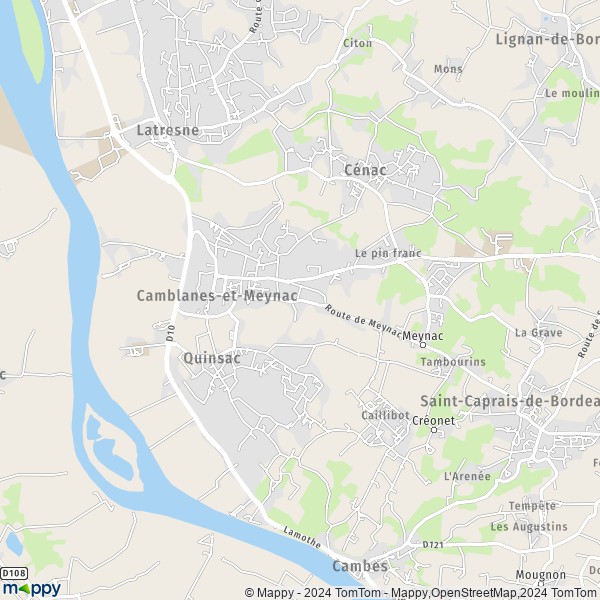 La carte pour la ville de Camblanes-et-Meynac 33360
