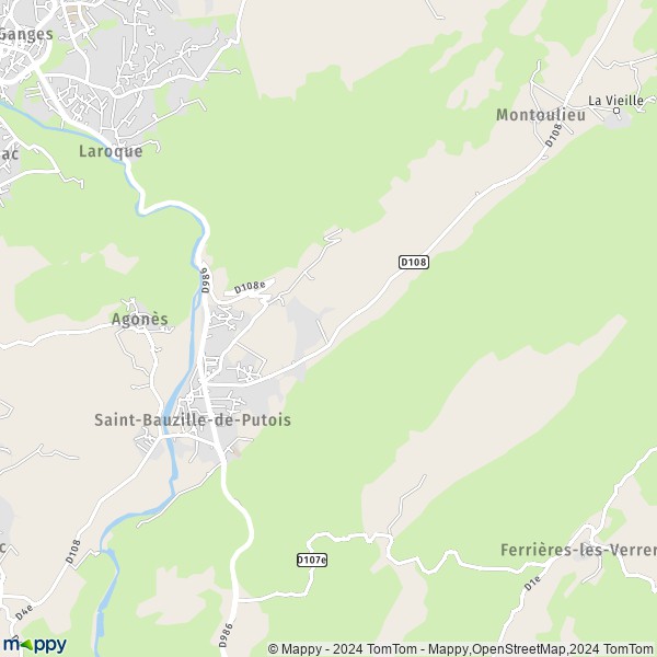 La carte pour la ville de Saint-Bauzille-de-Putois 34190