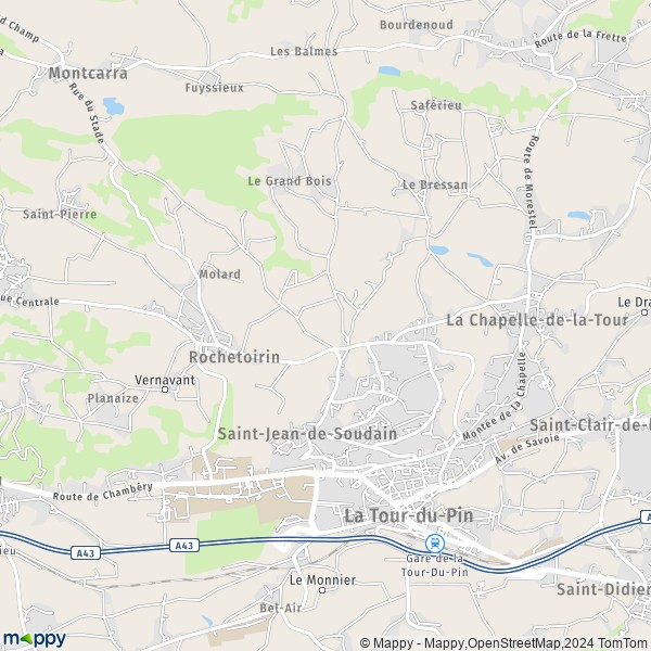 La carte pour la ville de Saint-Jean-de-Soudain 38110