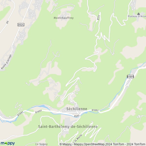 La carte pour la ville de Séchilienne 38220