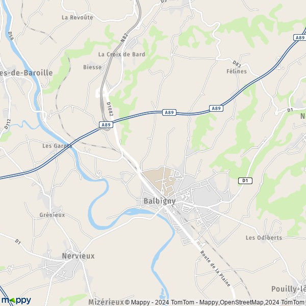La carte pour la ville de Balbigny 42510