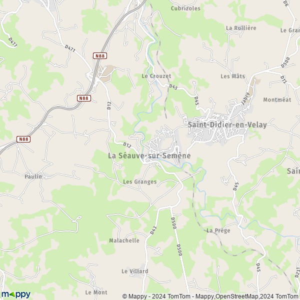 La carte pour la ville de La Séauve-sur-Semène 43140