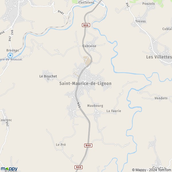 La carte pour la ville de Saint-Maurice-de-Lignon 43200