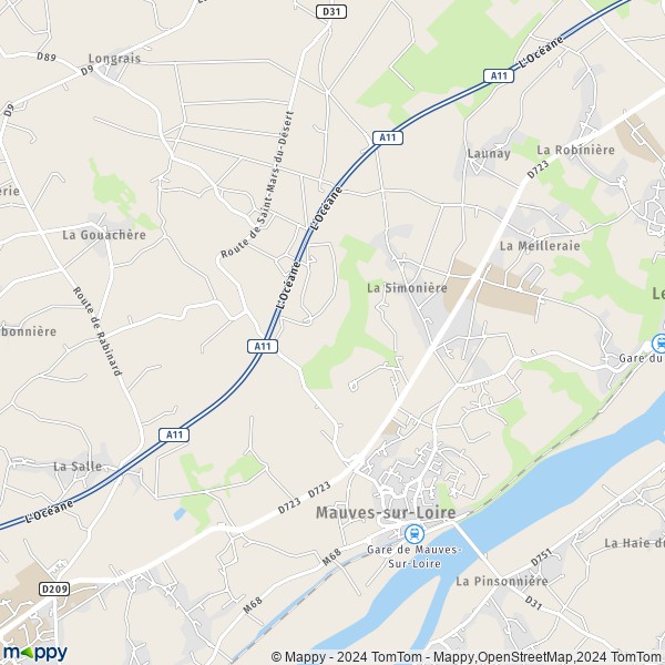 La carte pour la ville de Mauves-sur-Loire 44470