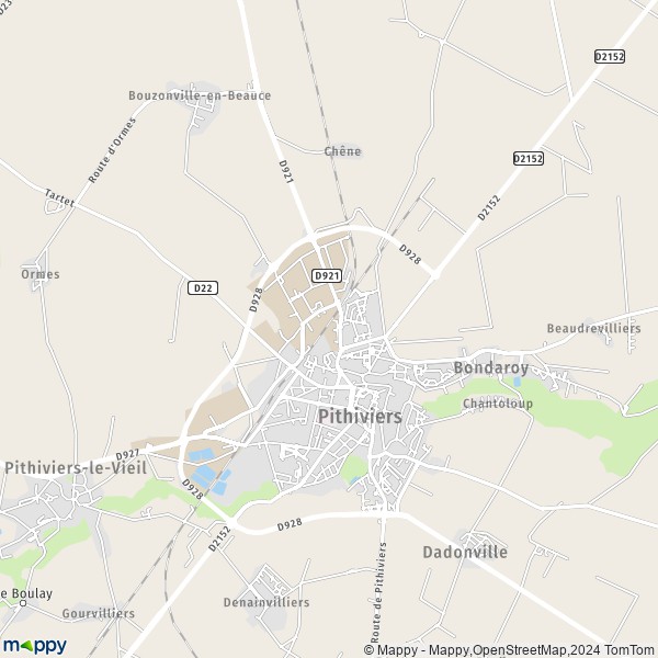 La carte pour la ville de Pithiviers 45300