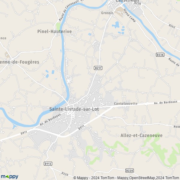 La carte pour la ville de Sainte-Livrade-sur-Lot 47110