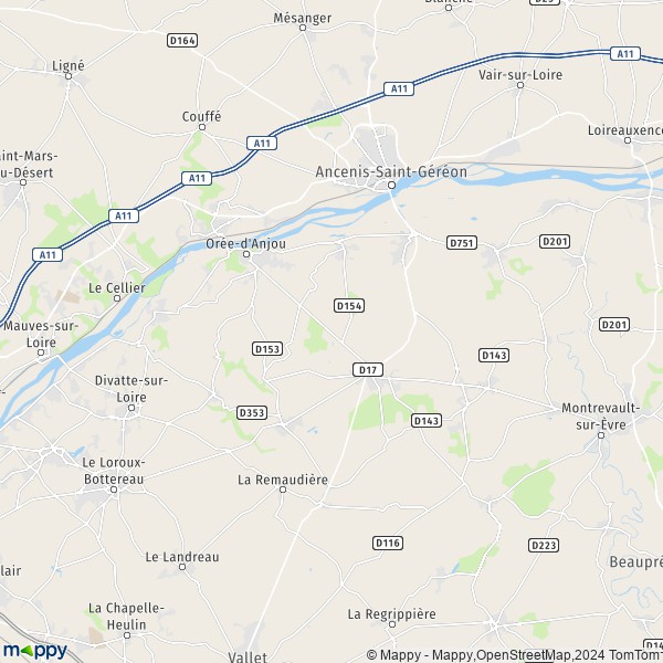 La carte pour la ville de Landemont, 49270 Orée-d'Anjou