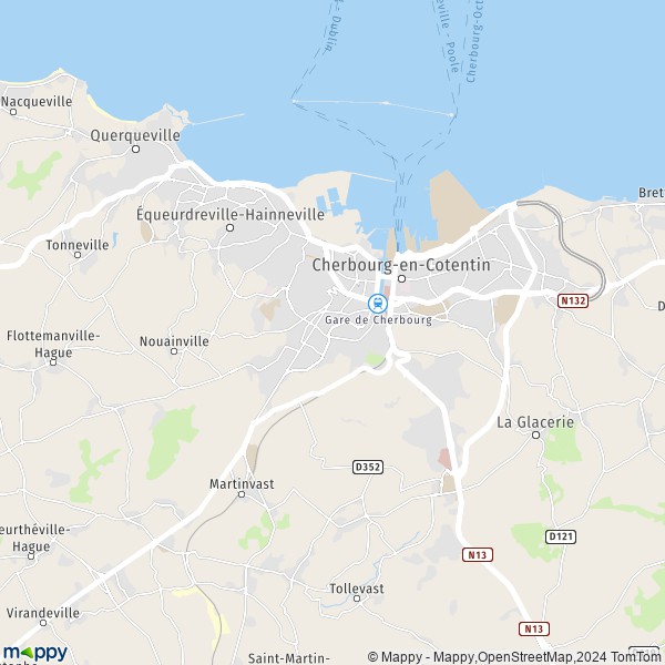 La carte pour la ville de Tourlaville, 50110 Cherbourg-en-Cotentin