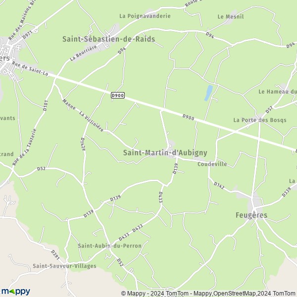 La carte pour la ville de Saint-Martin-d'Aubigny 50190