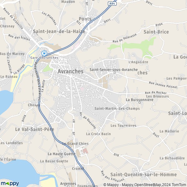 La carte pour la ville de Saint-Martin-des-Champs, 50300 Avranches