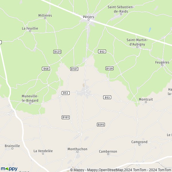 La carte pour la ville de La Ronde-Haye, 50490 Saint-Sauveur-Villages