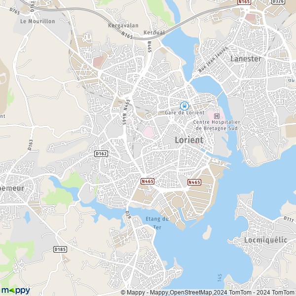 La carte pour la ville de Lorient 56100