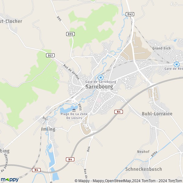La carte pour la ville de Sarrebourg 57400