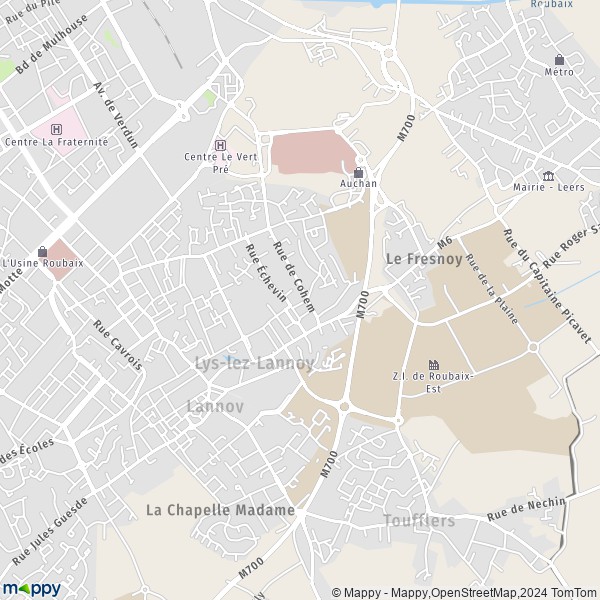 La carte pour la ville de Lys-lez-Lannoy 59390