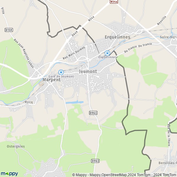 La carte pour la ville de Jeumont 59460