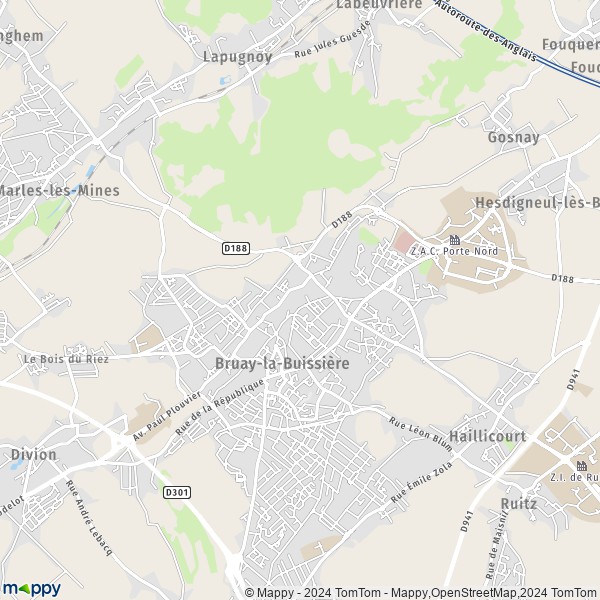 La carte pour la ville de Bruay-la-Buissière 62700