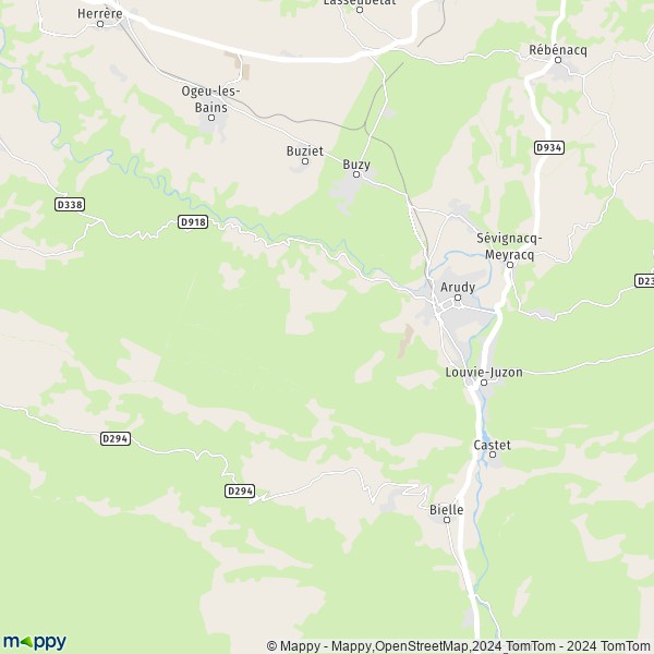 La carte pour la ville de Arudy 64260
