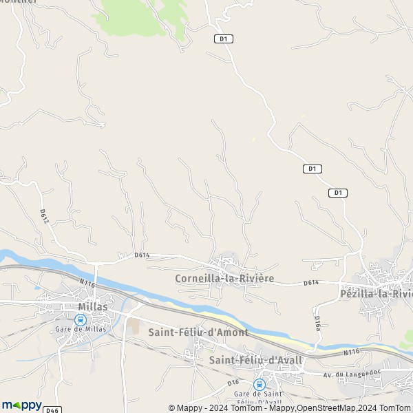 La carte pour la ville de Corneilla-la-Rivière 66550