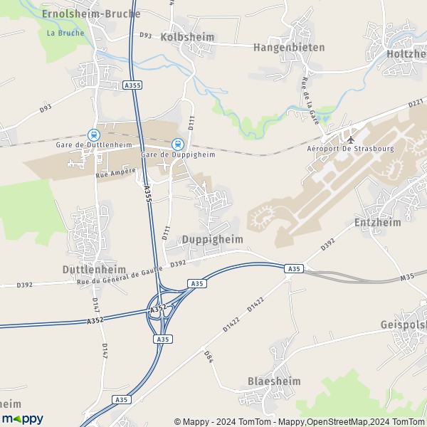 La carte pour la ville de Duppigheim 67120