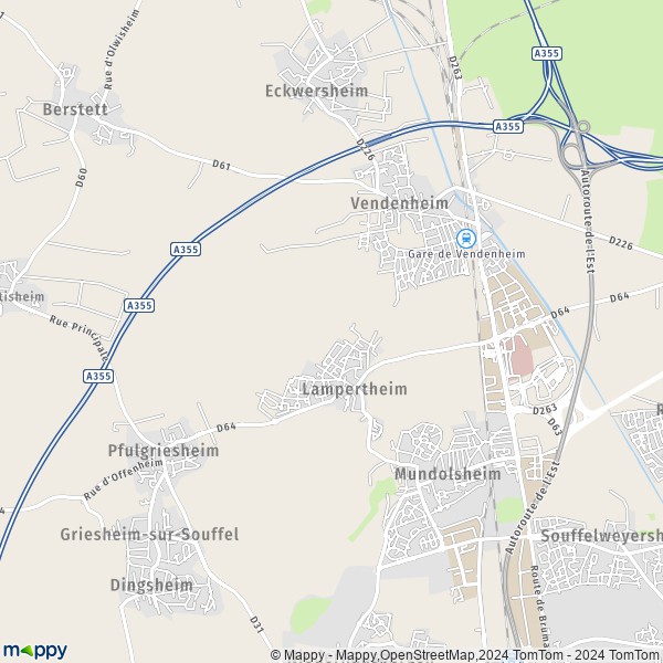La carte pour la ville de Lampertheim 67450