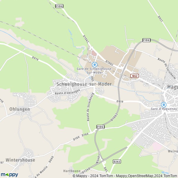 La carte pour la ville de Schweighouse-sur-Moder 67590