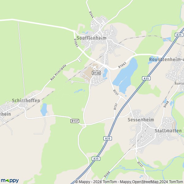 La carte pour la ville de Soufflenheim 67620