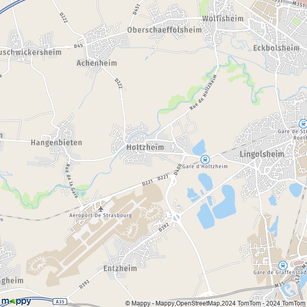 La carte pour la ville de Holtzheim 67810