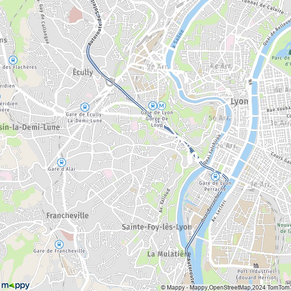 La carte pour la ville de 5e Arrondissement, Lyon