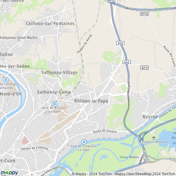 La carte pour la ville de Rillieux-la-Pape 69140