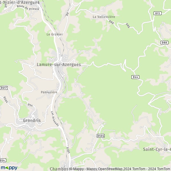 La carte pour la ville de Lamure-sur-Azergues 69870