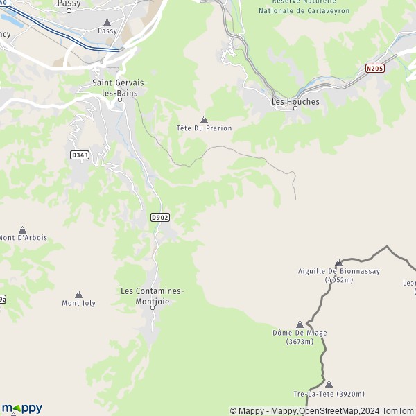 La carte pour la ville de Saint-Gervais-les-Bains 74170