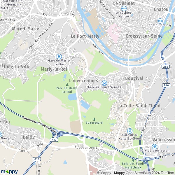 La carte pour la ville de Louveciennes 78430