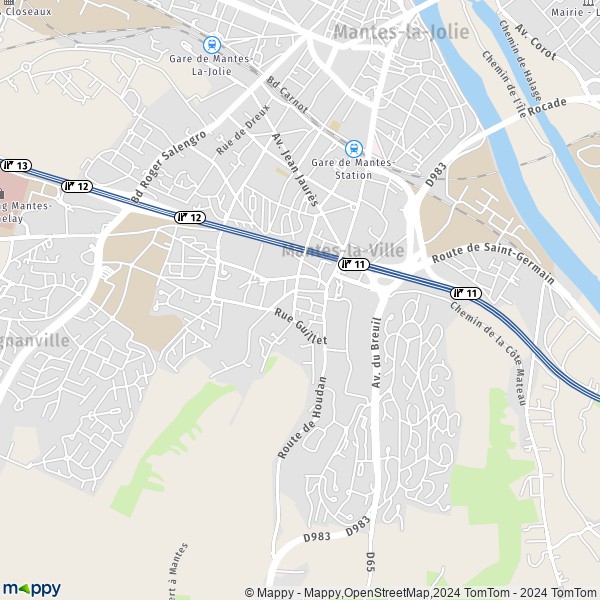 La carte pour la ville de Mantes-la-Ville 78711