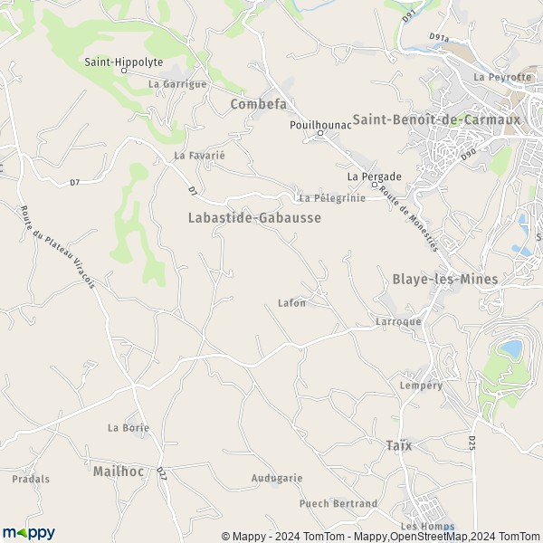 La carte pour la ville de Labastide-Gabausse 81400
