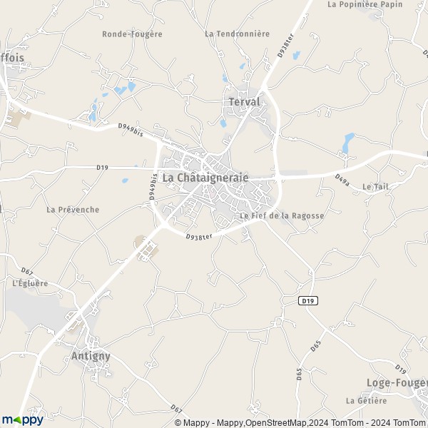 La carte pour la ville de La Châtaigneraie 85120