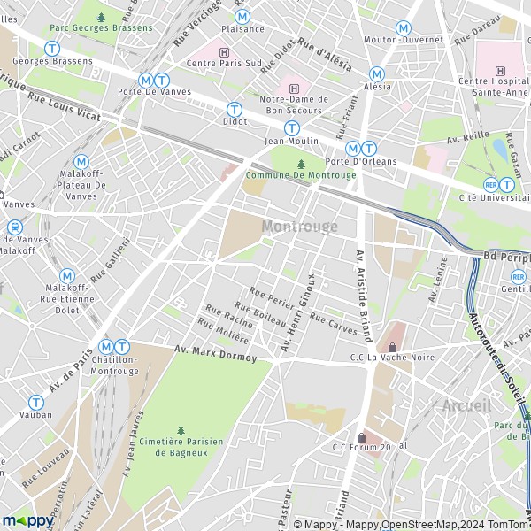 La carte pour la ville de Montrouge 92120