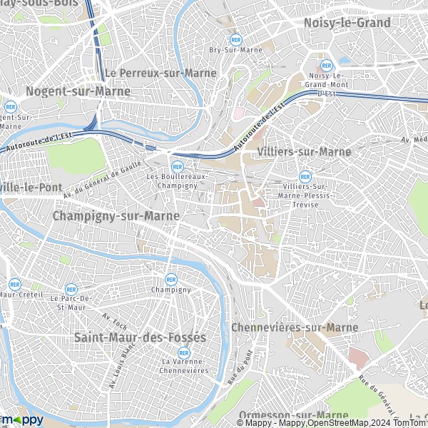 La carte pour la ville de Champigny-sur-Marne 94500